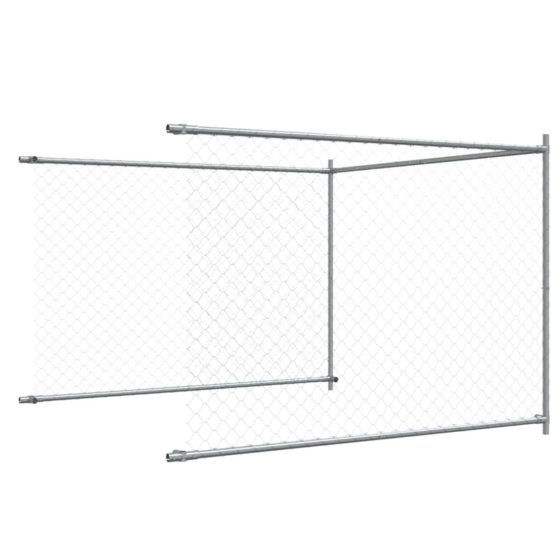 Cușcă pentru câini cu ușă, gri, 6x2x1,5 m, oțel galvanizat