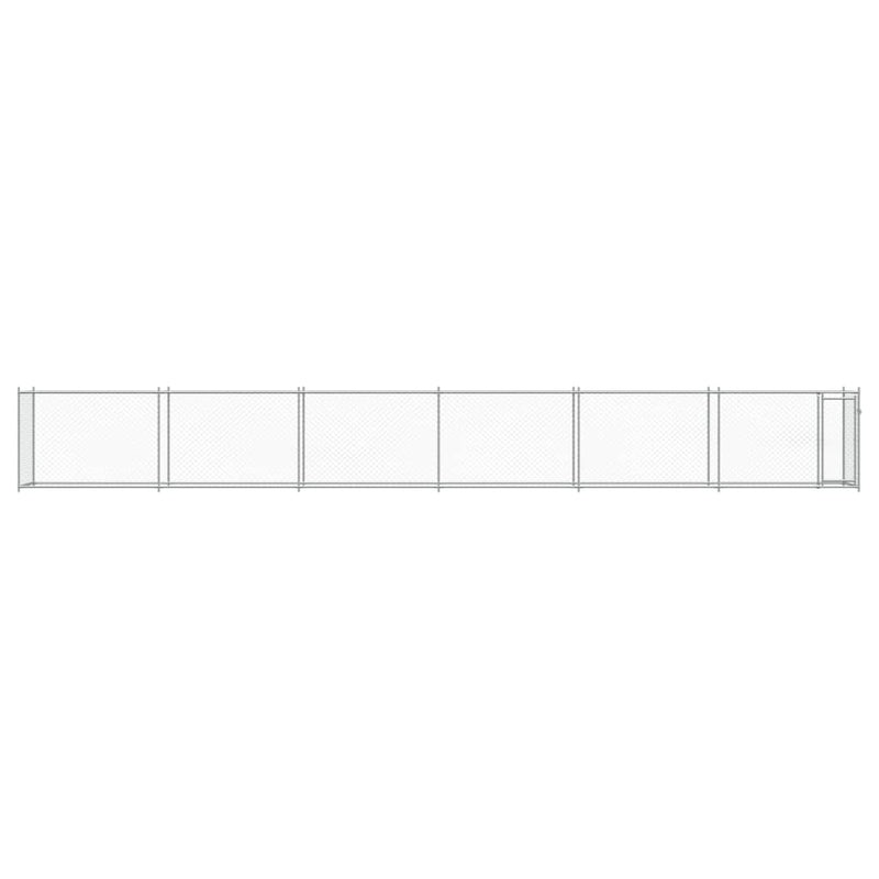 Cușcă pentru câini cu ușă, gri, 12x2x1,5 m, oțel galvanizat