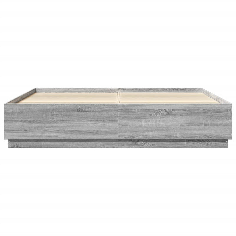 Cadru de pat, gri sonoma, 200x200 cm, lemn prelucrat