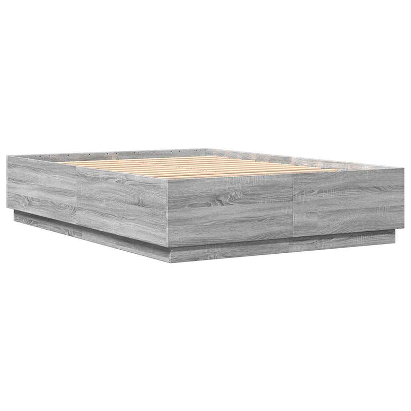 Cadru de pat, gri sonoma, 150x200 cm, lemn prelucrat