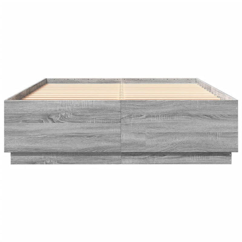 Cadru de pat, gri sonoma, 150x200 cm, lemn prelucrat