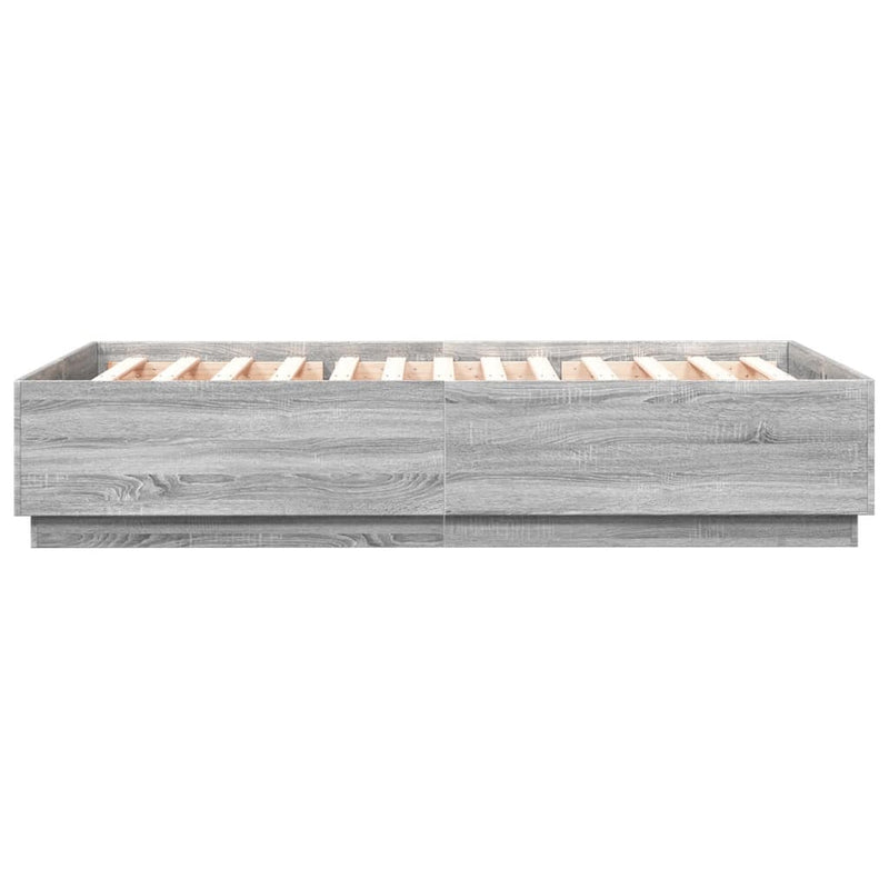 Cadru de pat, gri sonoma, 150x200 cm, lemn prelucrat