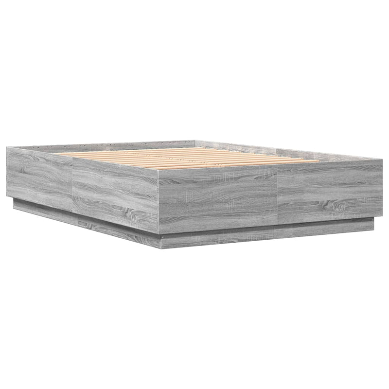 Cadru de pat, gri sonoma, 150x200 cm, lemn prelucrat