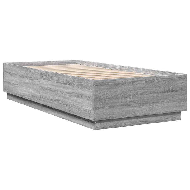 Cadru de pat, gri sonoma, 100x200 cm, lemn prelucrat