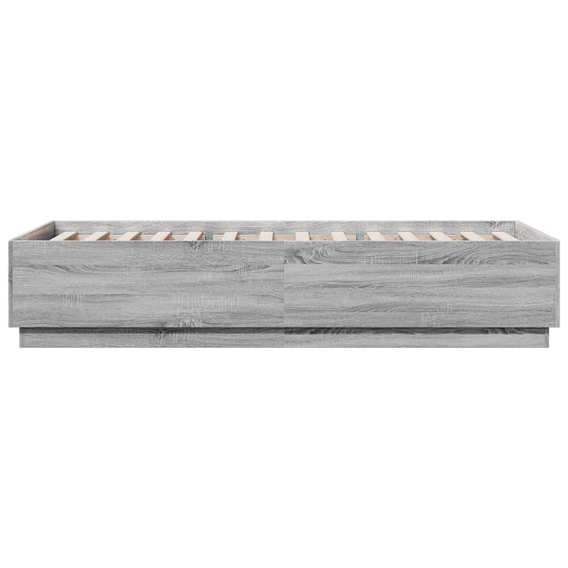 Cadru de pat, gri sonoma, 100x200 cm, lemn prelucrat