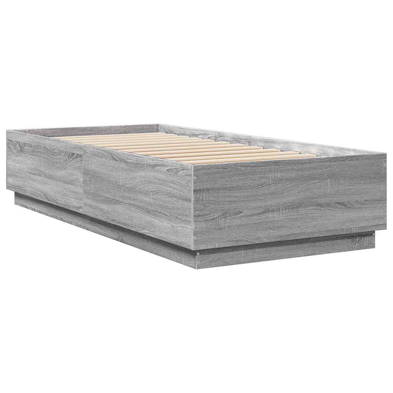 Cadru de pat, gri sonoma, 100x200 cm, lemn prelucrat