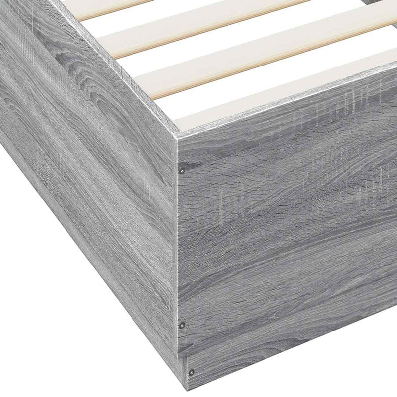 Cadru de pat, gri sonoma, 100x200 cm, lemn prelucrat
