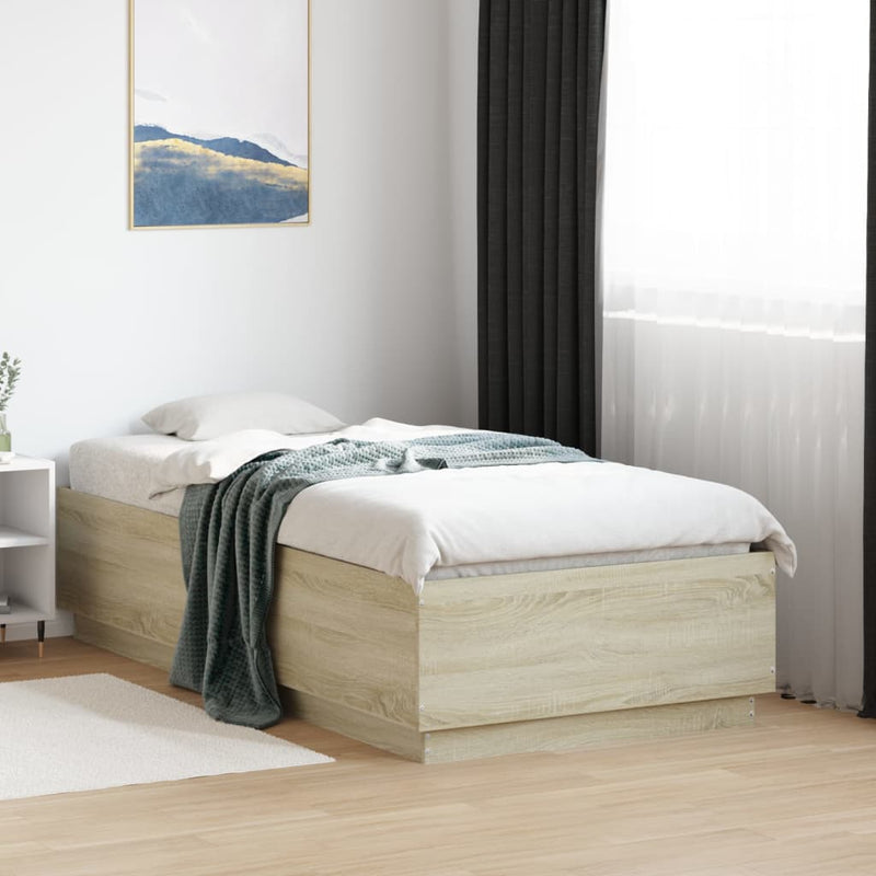 Cadru de pat, stejar sonoma, 90x190 cm, lemn prelucrat