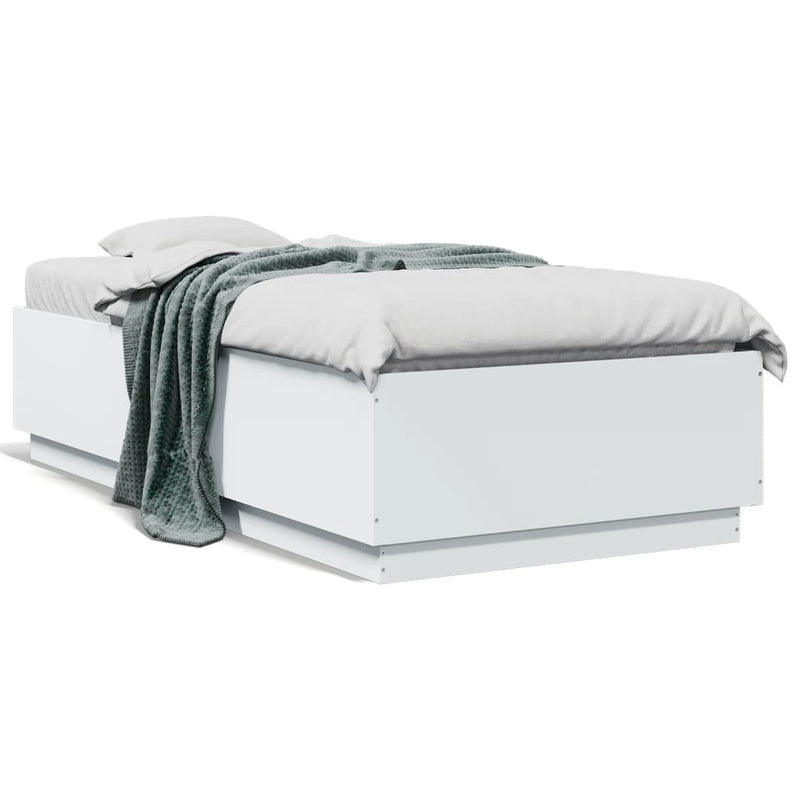 Cadru de pat, alb, 75x190 cm, lemn prelucrat