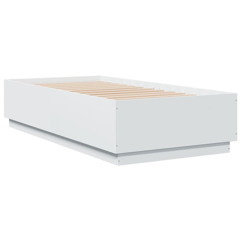 Cadru de pat, alb, 75x190 cm, lemn prelucrat