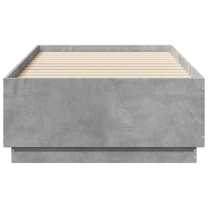 Cadru de pat, gri beton, 75x190 cm, lemn prelucrat