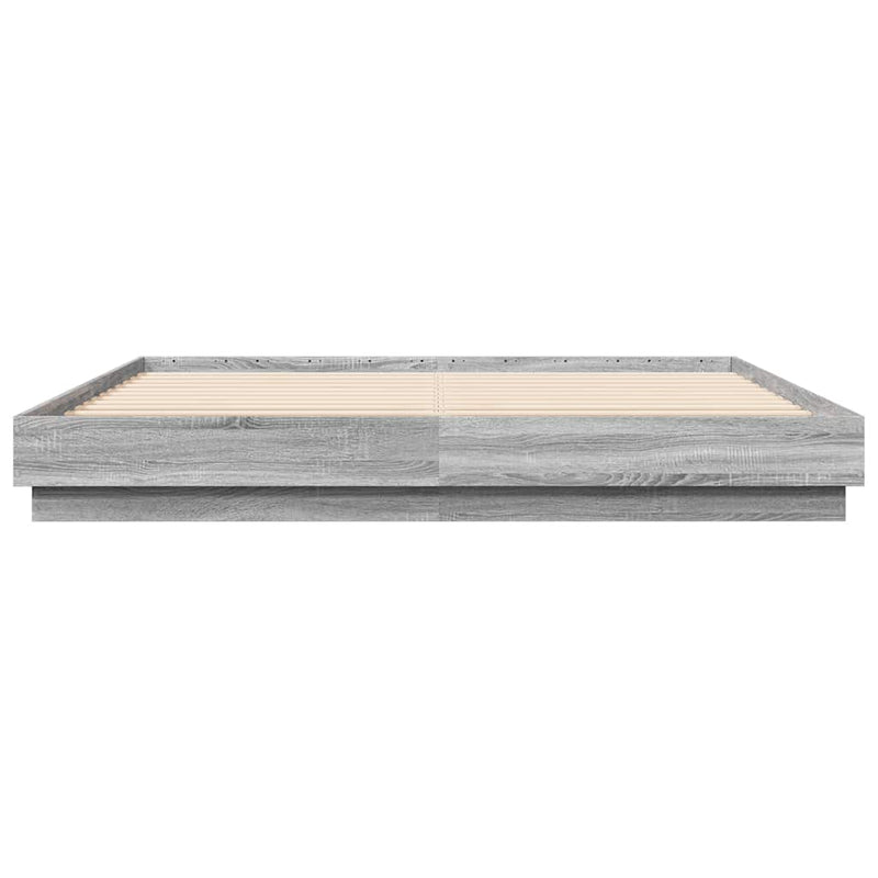 Cadru de pat, gri sonoma, 200x200 cm, lemn prelucrat