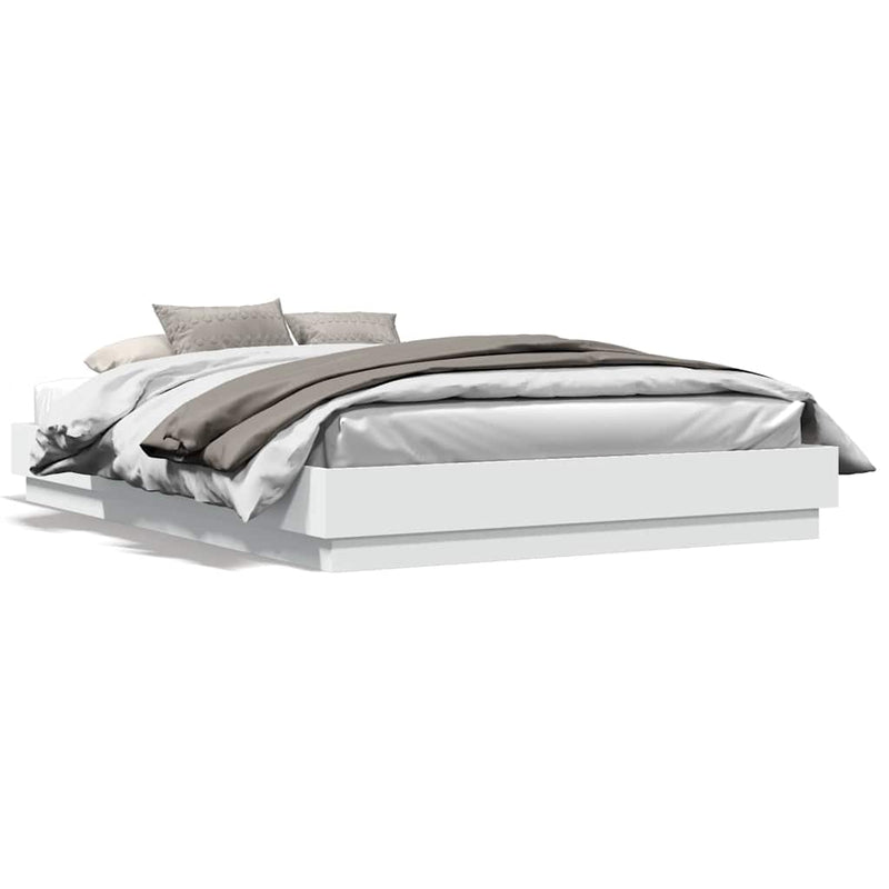 Cadru de pat, alb, 140x200 cm, lemn prelucrat