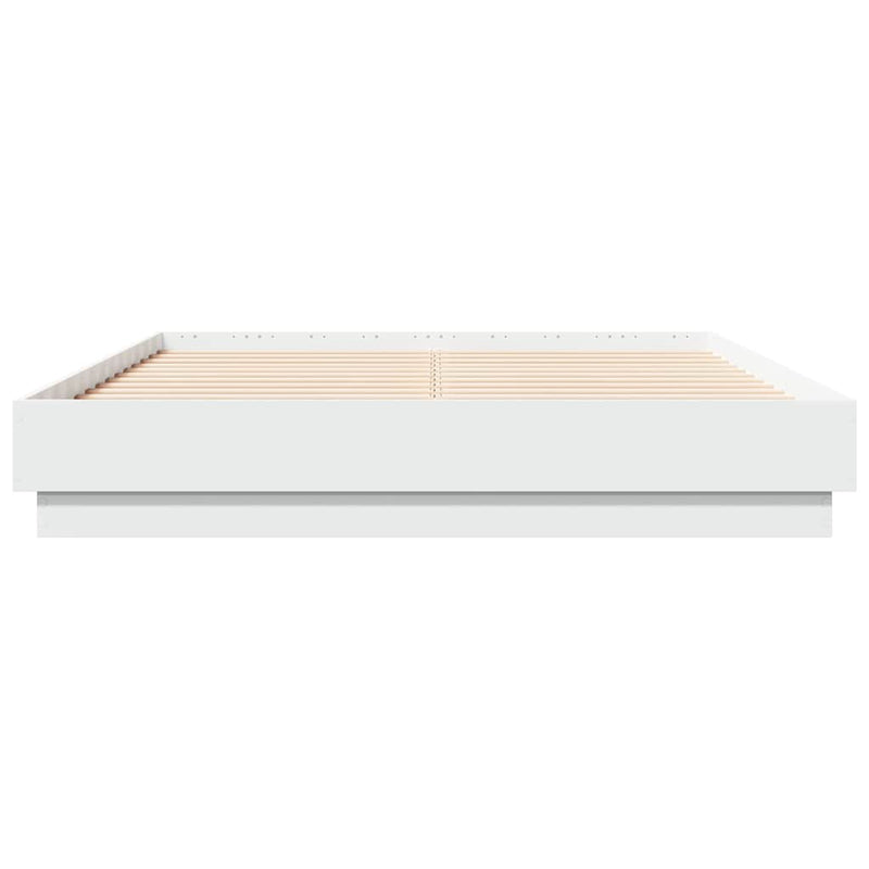 Cadru de pat, alb, 140x190 cm, lemn prelucrat
