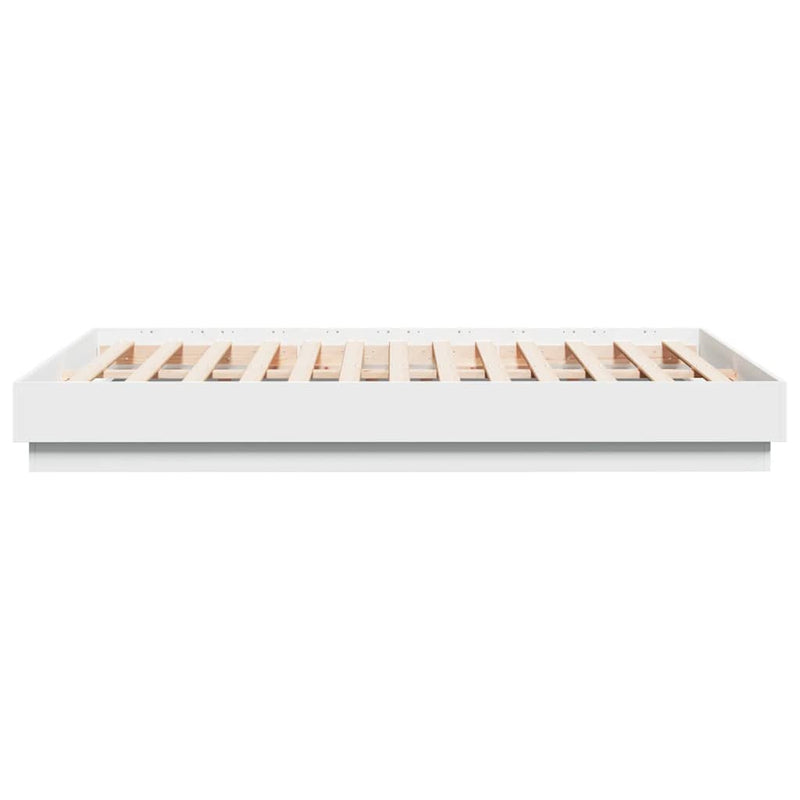 Cadru de pat, alb, 140x190 cm, lemn prelucrat