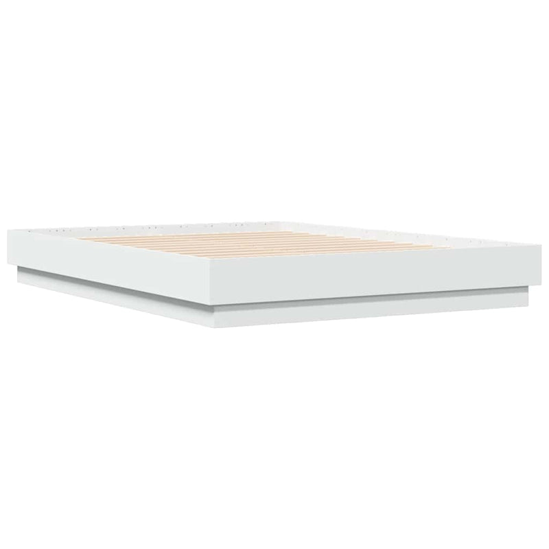 Cadru de pat, alb, 140x190 cm, lemn prelucrat