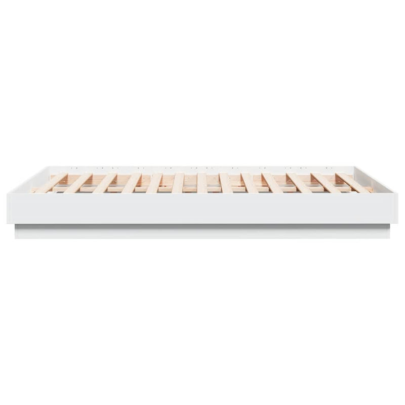 Cadru de pat, alb ,135x190 cm, lemn prelucrat