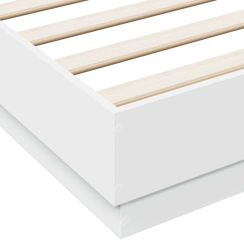 Cadru de pat, alb ,135x190 cm, lemn prelucrat