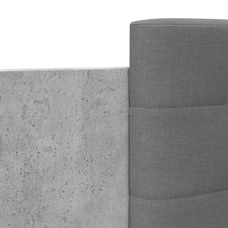Cadru de pat cu tăblie gri beton 100x200 cm lemn prelucrat