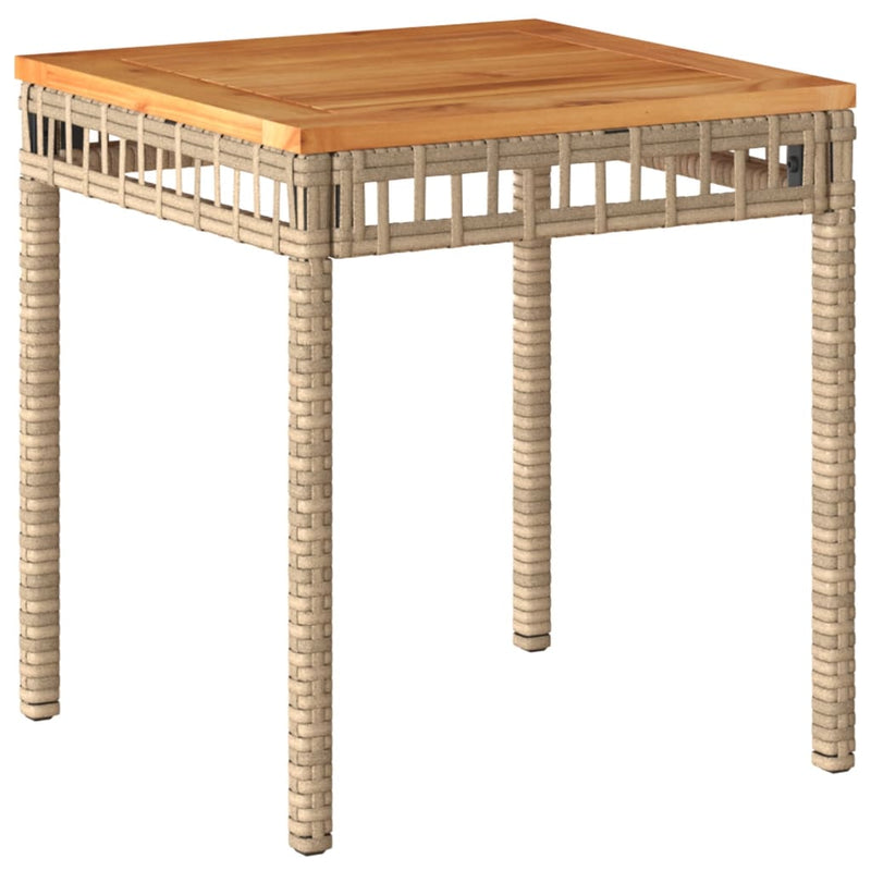 Set mobilier bistro, 3 piese, poliratan bej/lemn de acacia