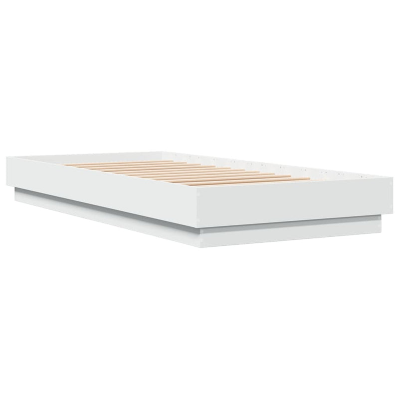 Cadru de pat, alb, 90x200 cm, lemn prelucrat
