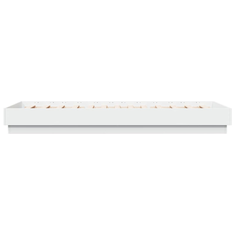 Cadru de pat, alb, 90x200 cm, lemn prelucrat