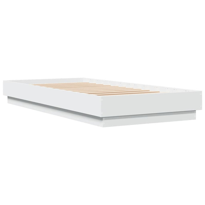 Cadru de pat, alb, 90x200 cm, lemn prelucrat