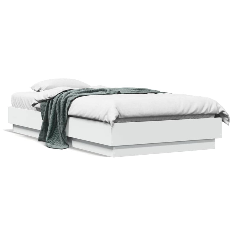 Cadru de pat, alb, 75x190 cm, lemn prelucrat