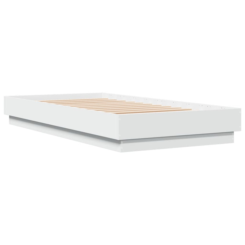 Cadru de pat, alb, 75x190 cm, lemn prelucrat