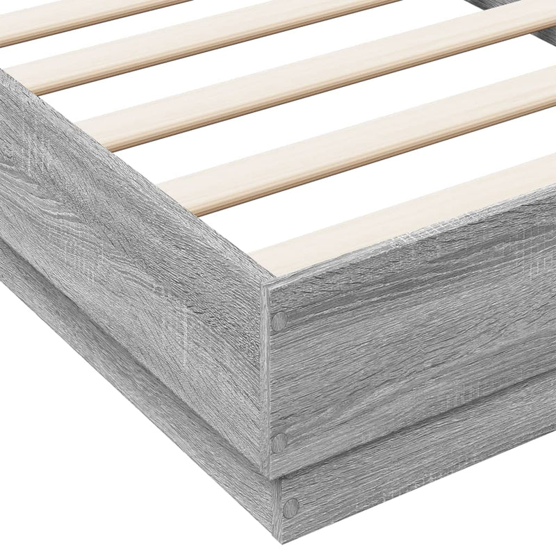 Cadru de pat, gri sonoma, 75x190 cm, lemn prelucrat