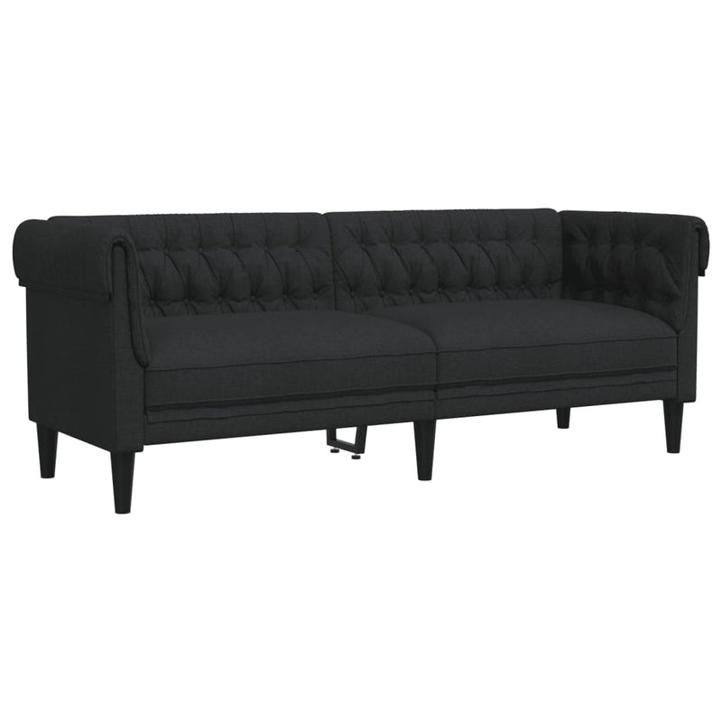 Set de canapele, 2 piese, negru, material textil