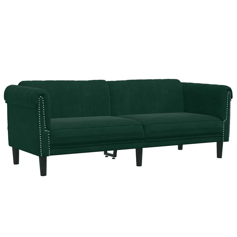 Set de canapele, 3 piese, verde închis, catifea