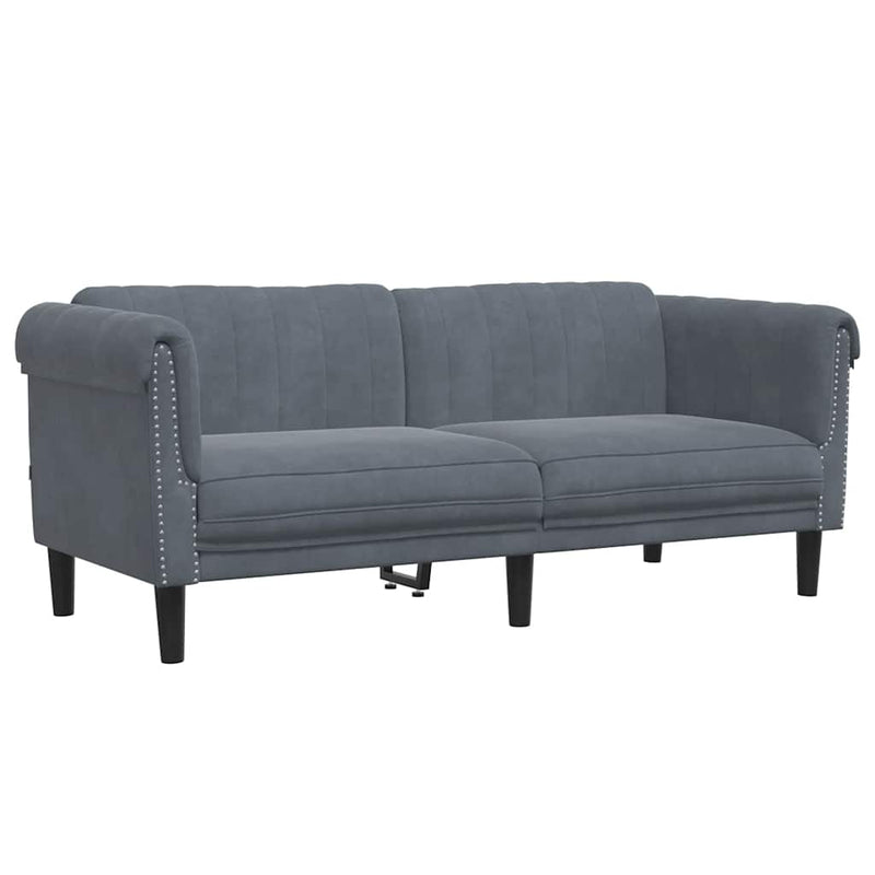 Set canapea, 2 piese, gri închis, catifea