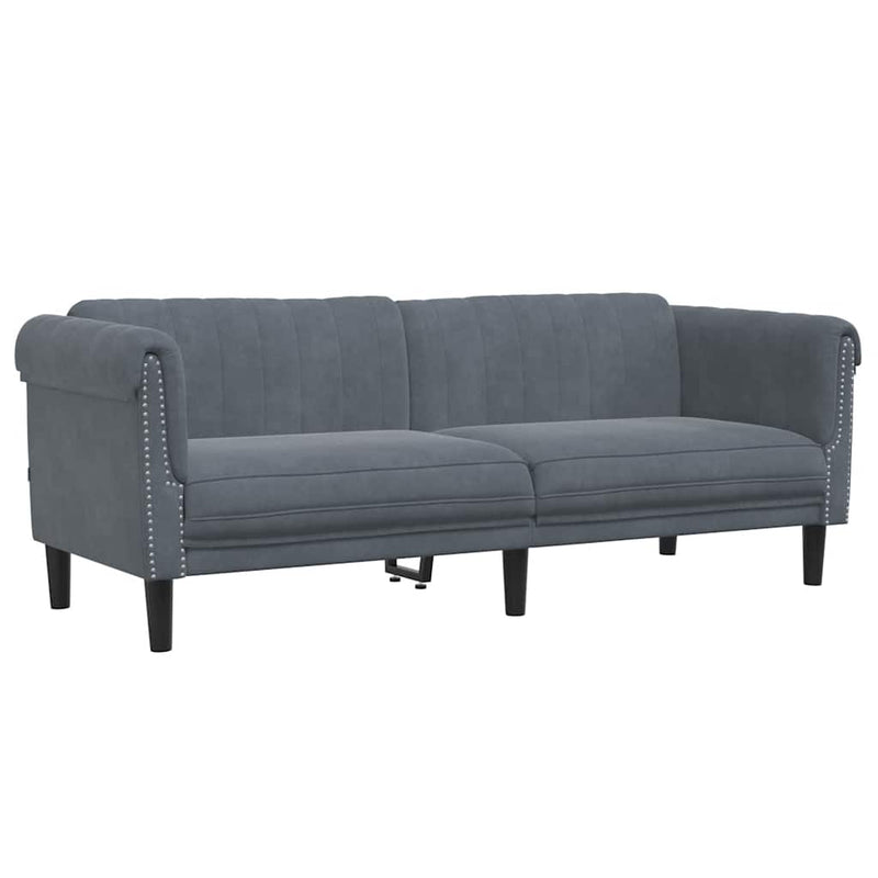 Set canapea, 2 piese, gri închis, catifea