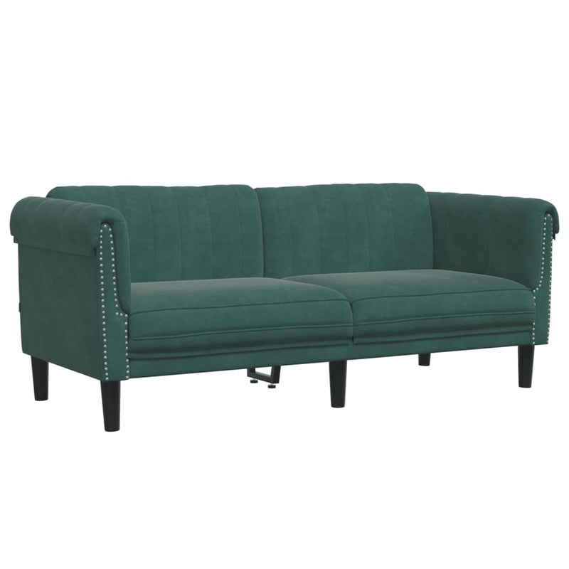 Set canapele, 2 piese, verde închis, catifea