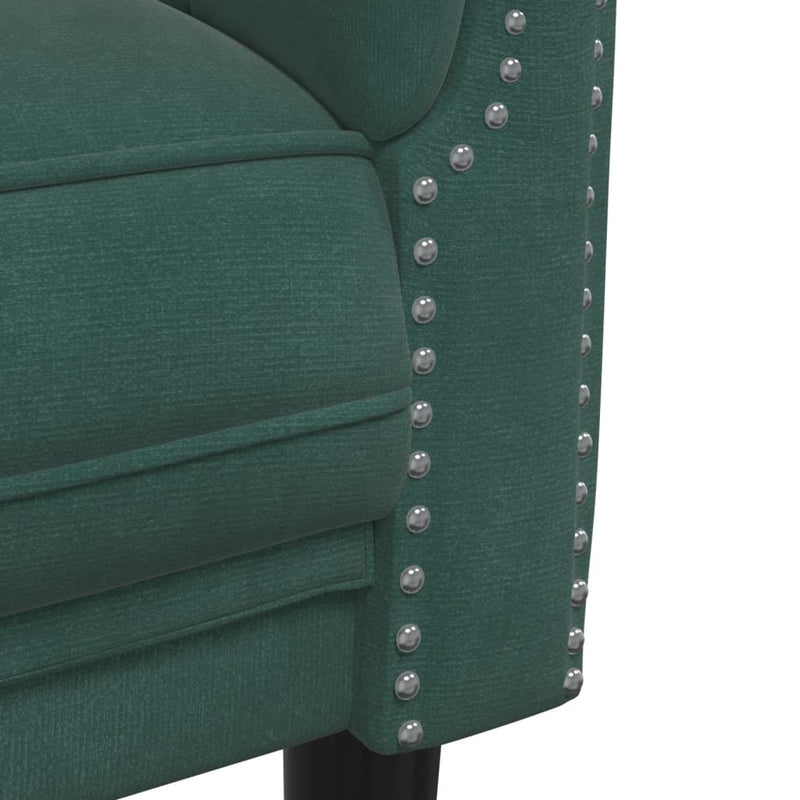 Set canapele, 2 piese, verde închis, catifea
