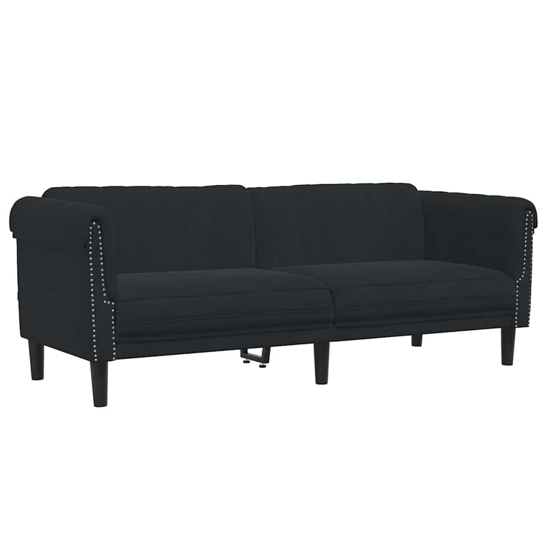 Set canapea 2 piese, negru, catifea