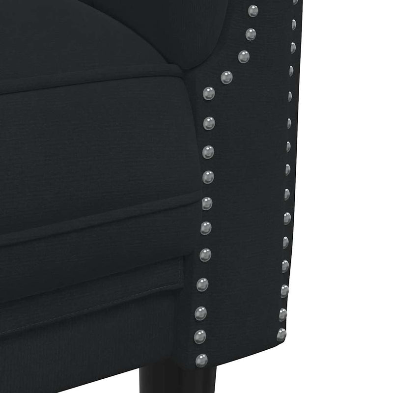 Set canapea 2 piese, negru, catifea