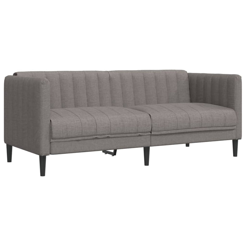 Set de canapele, 3 piese, gri taupe, textil