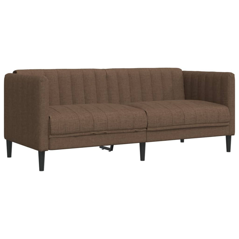 Set de canapele, 3 piese, maro, textil