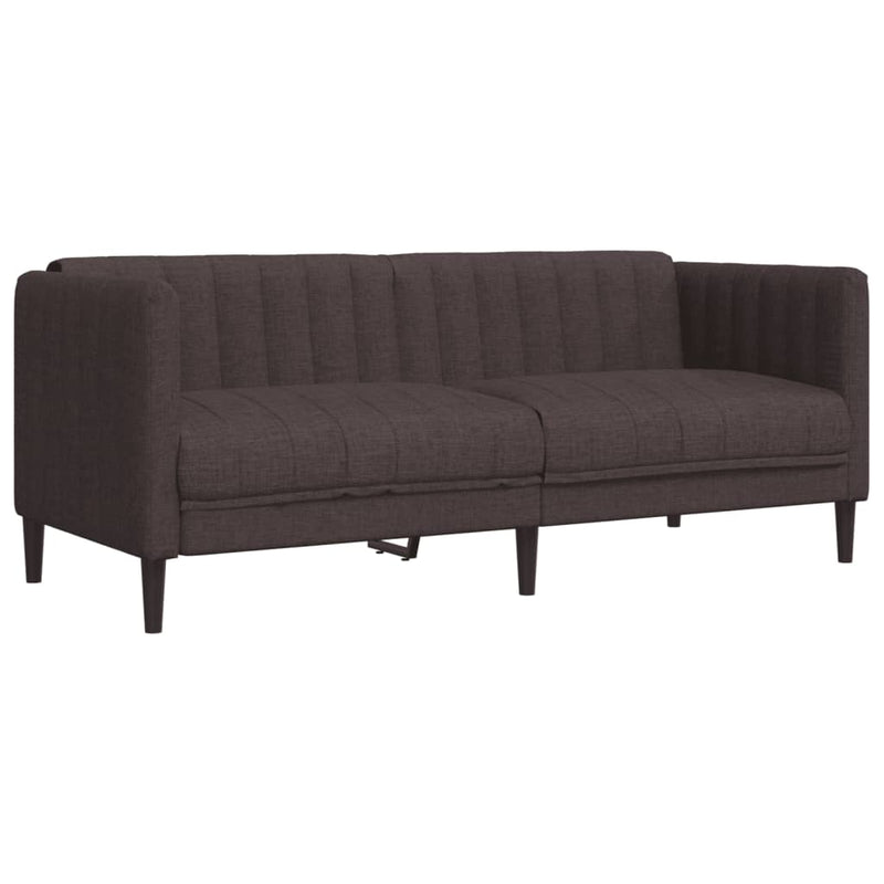 Set canapele, 2 piese, maro închis, material textil