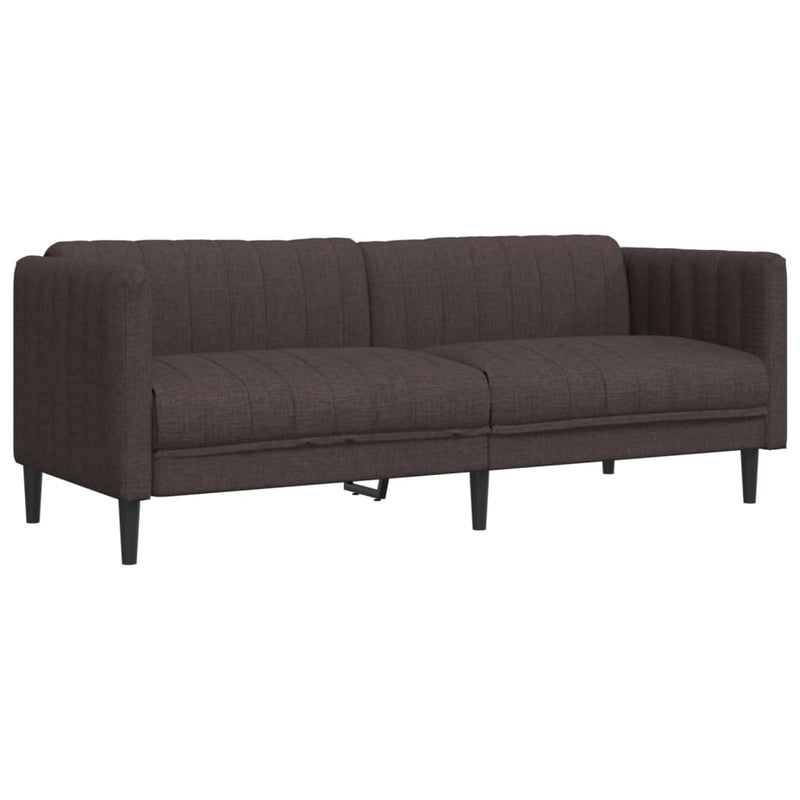 Set canapele, 2 piese, maro închis, material textil