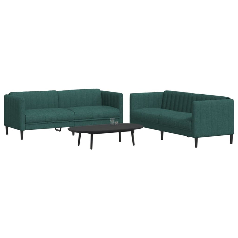 Set canapele, 2 piese, verde închis, material textil