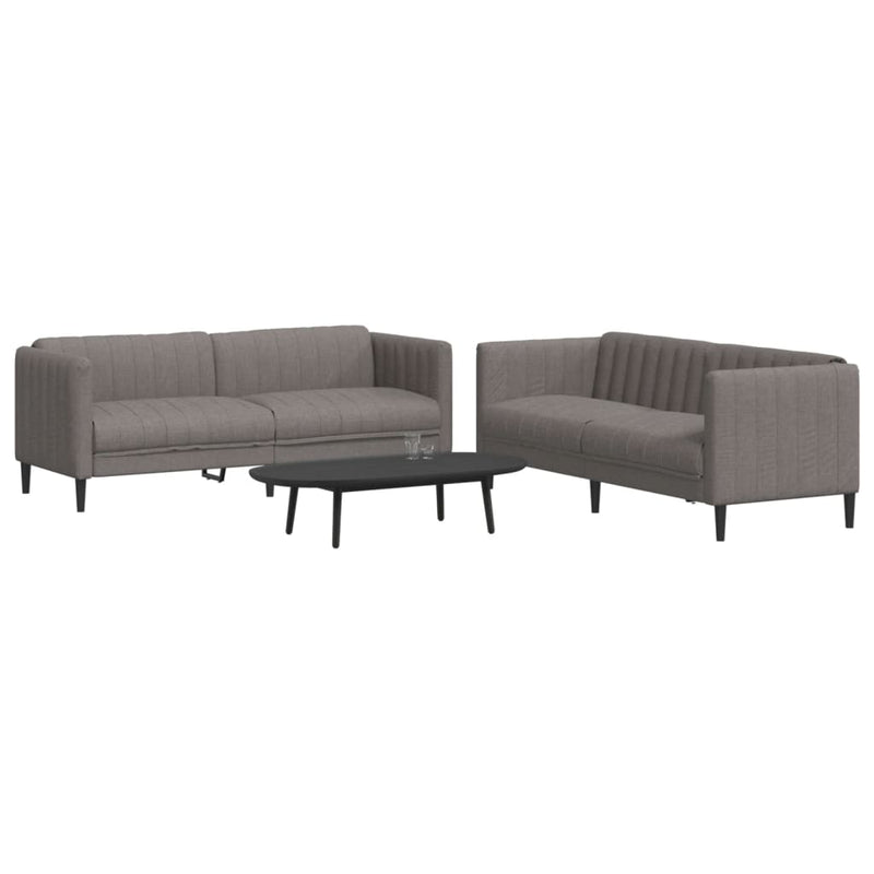 Set de canapele, 2 piese, gri taupe, material