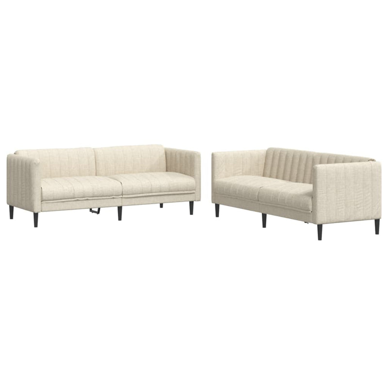 Set de canapele, 2 piese, crem, material textil