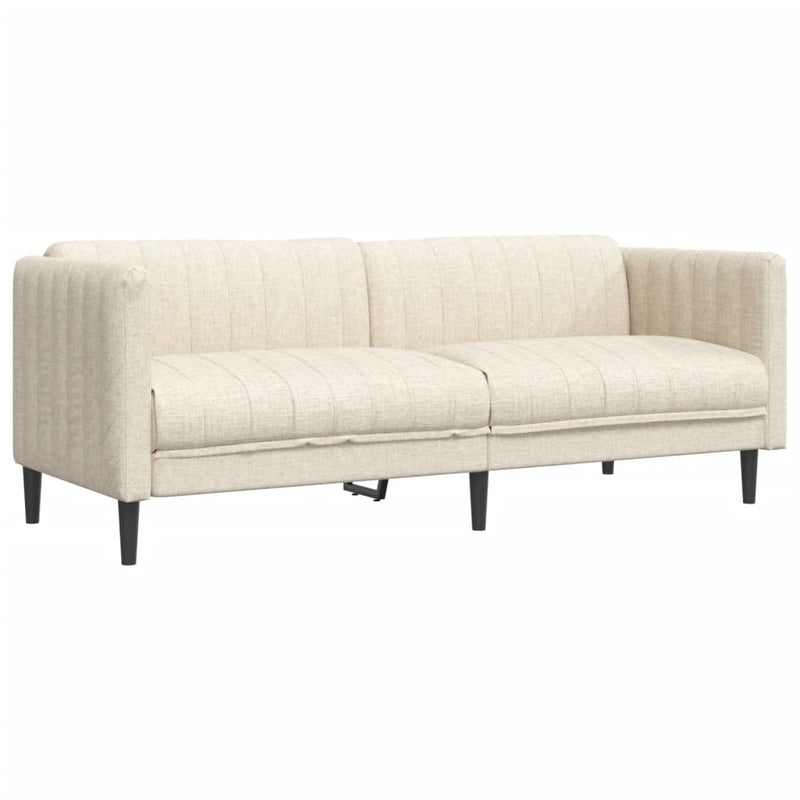 Set de canapele, 2 piese, crem, material textil