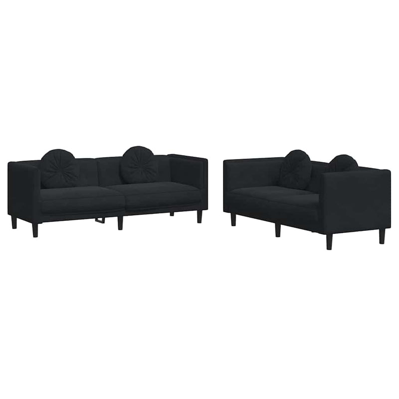 Set canapea cu perne, 2 piese, roz, catifea