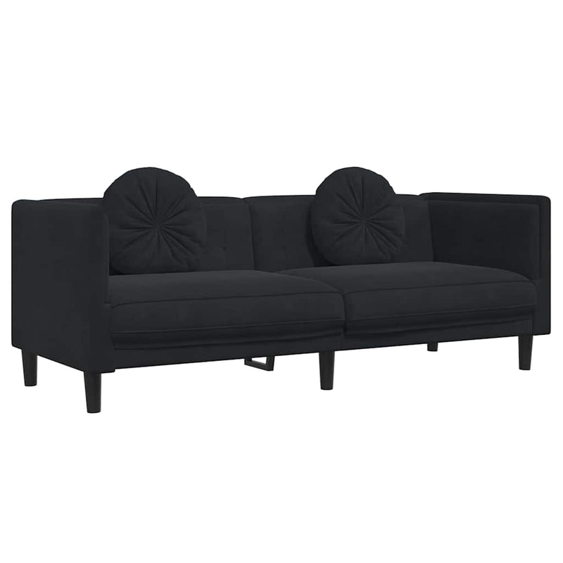 Set canapea cu perne, 2 piese, roz, catifea
