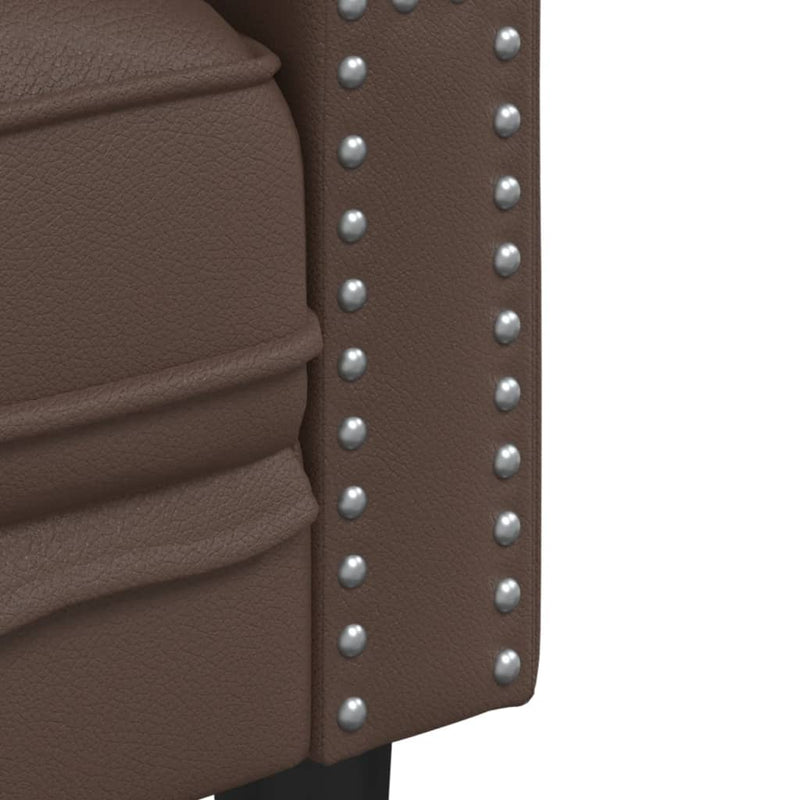 Set canapele Chesterfield cu 2 locuri, maro, piele eco.