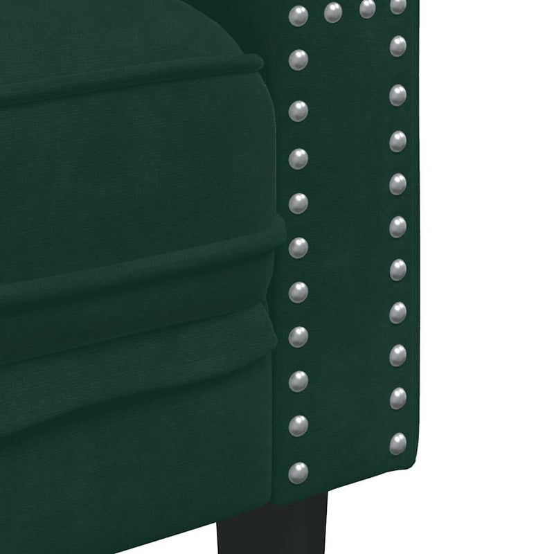 Set canapele Chesterfield cu perne rulou 3 piese verde catifea
